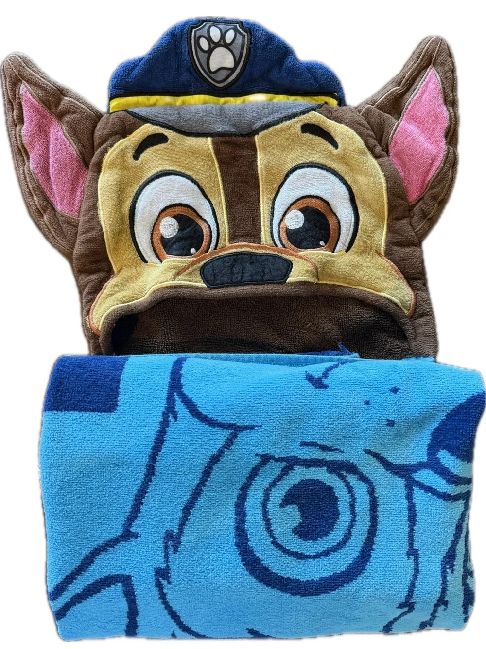 Paw Patrol Chase Hooded Beach/Bath Towel - Blue & Light Blue